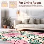 Pink Floral Vine Pattern Rug