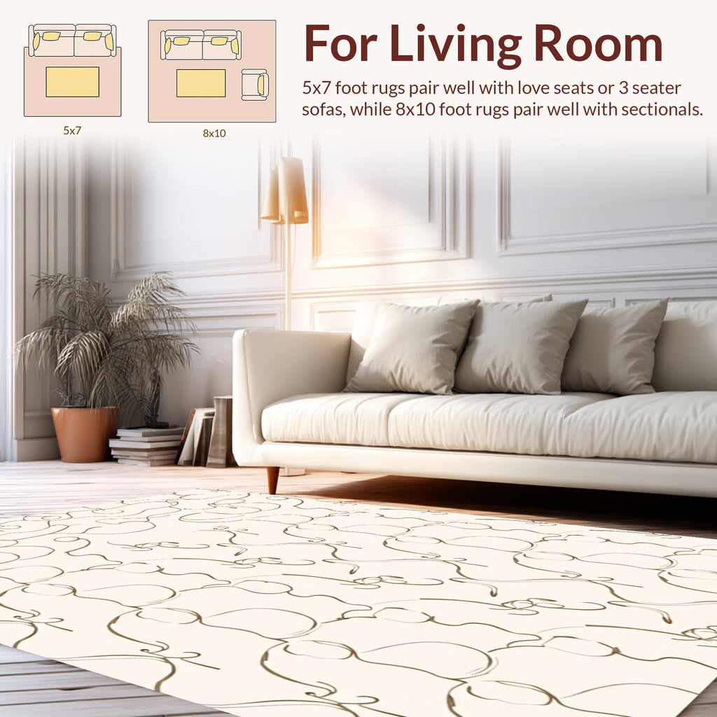 Line Art Organic Abstract Pattern Rug