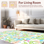 Pastel Floral Garden Nature Design Rug