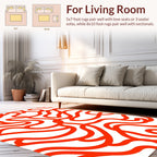 Bold Orange Wavy Line Pattern Rug