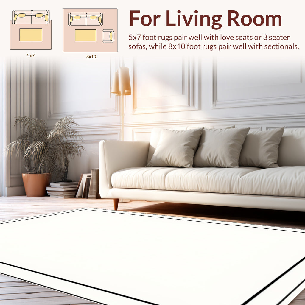 Classic Black and White Border Design Rug