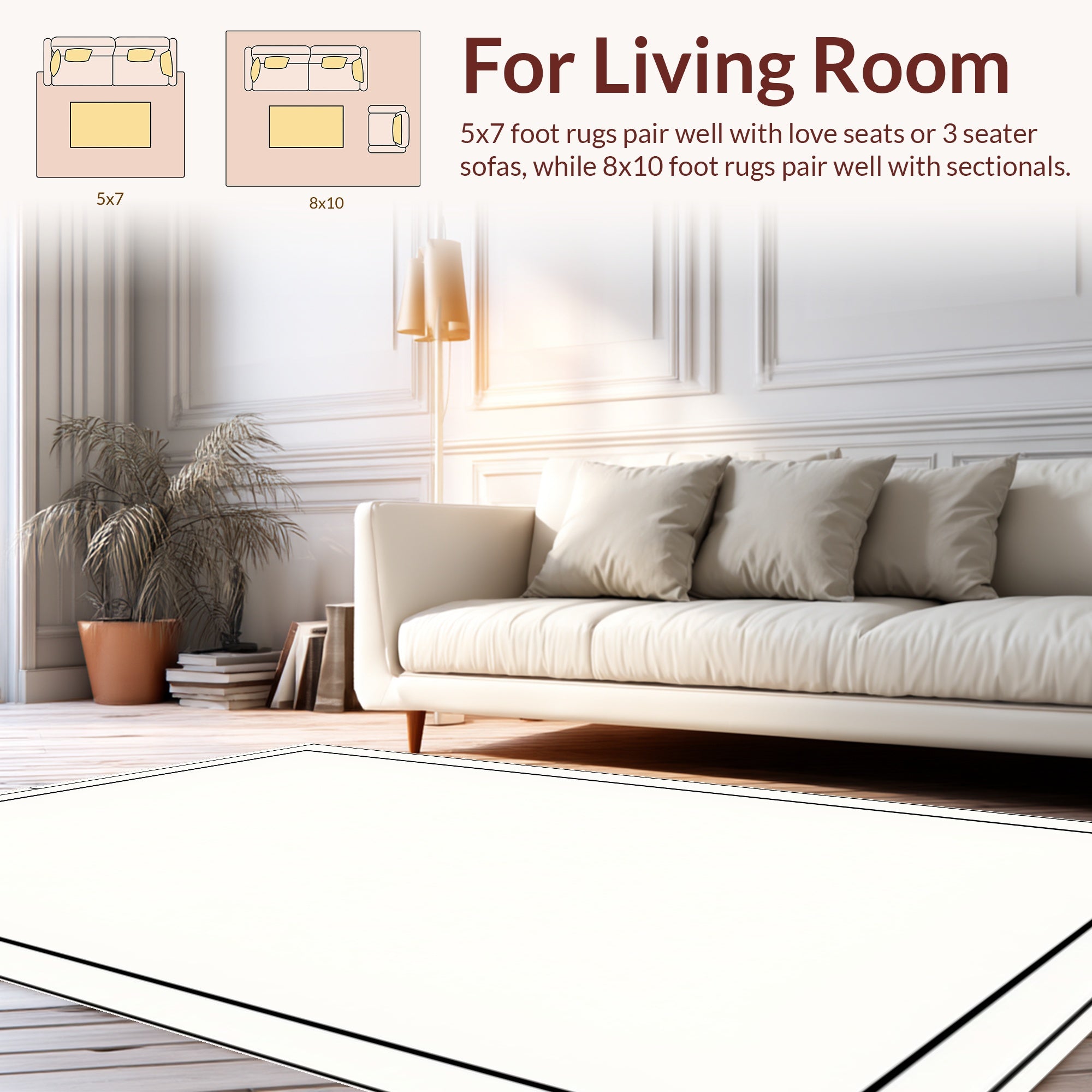 Classic Black and White Border Design Rug