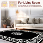 Ornate Floral Swirl Frame Rug