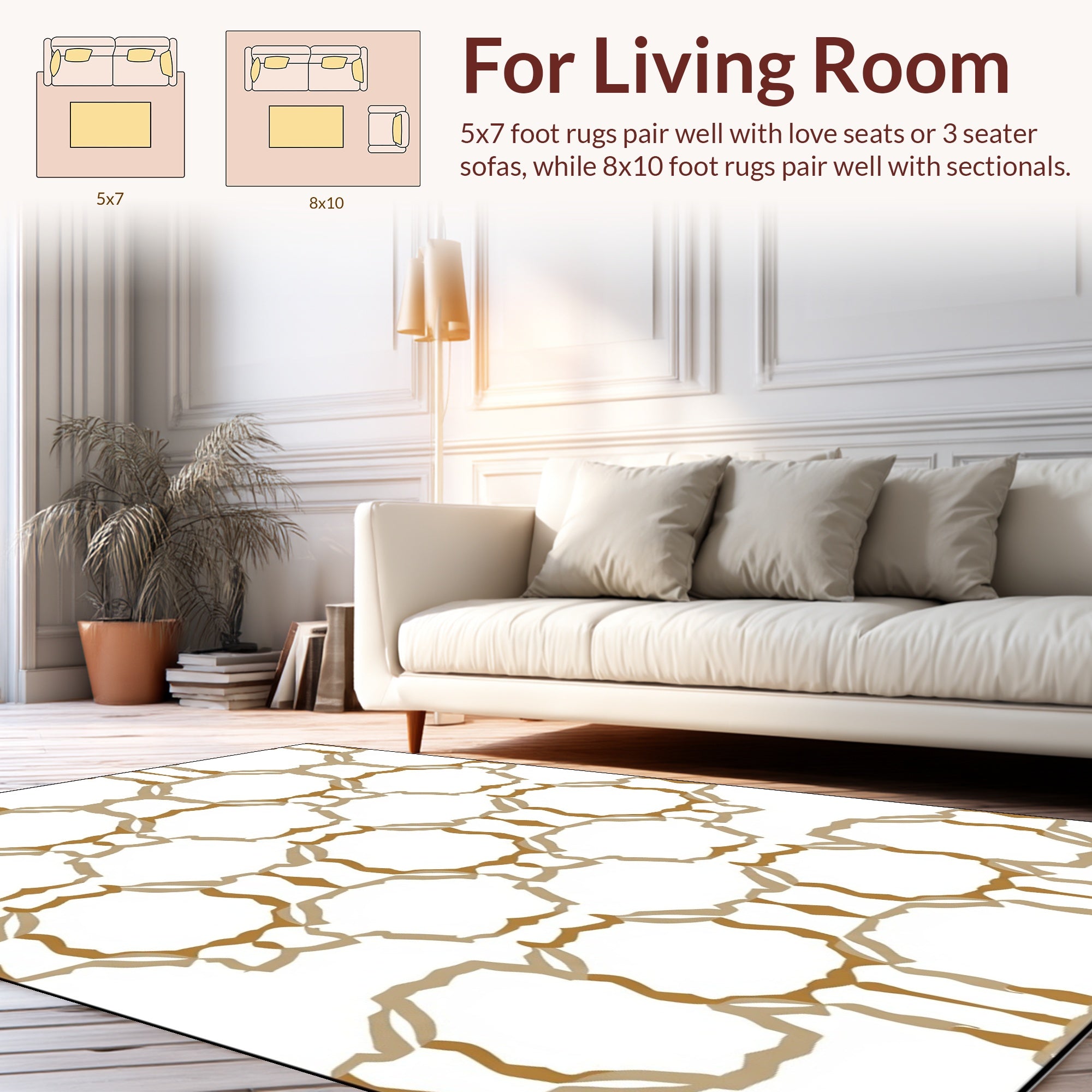 Organic Interlocking Geometric Pattern Rug