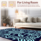 Ornate Abstract Nordic Floral Pattern Rug