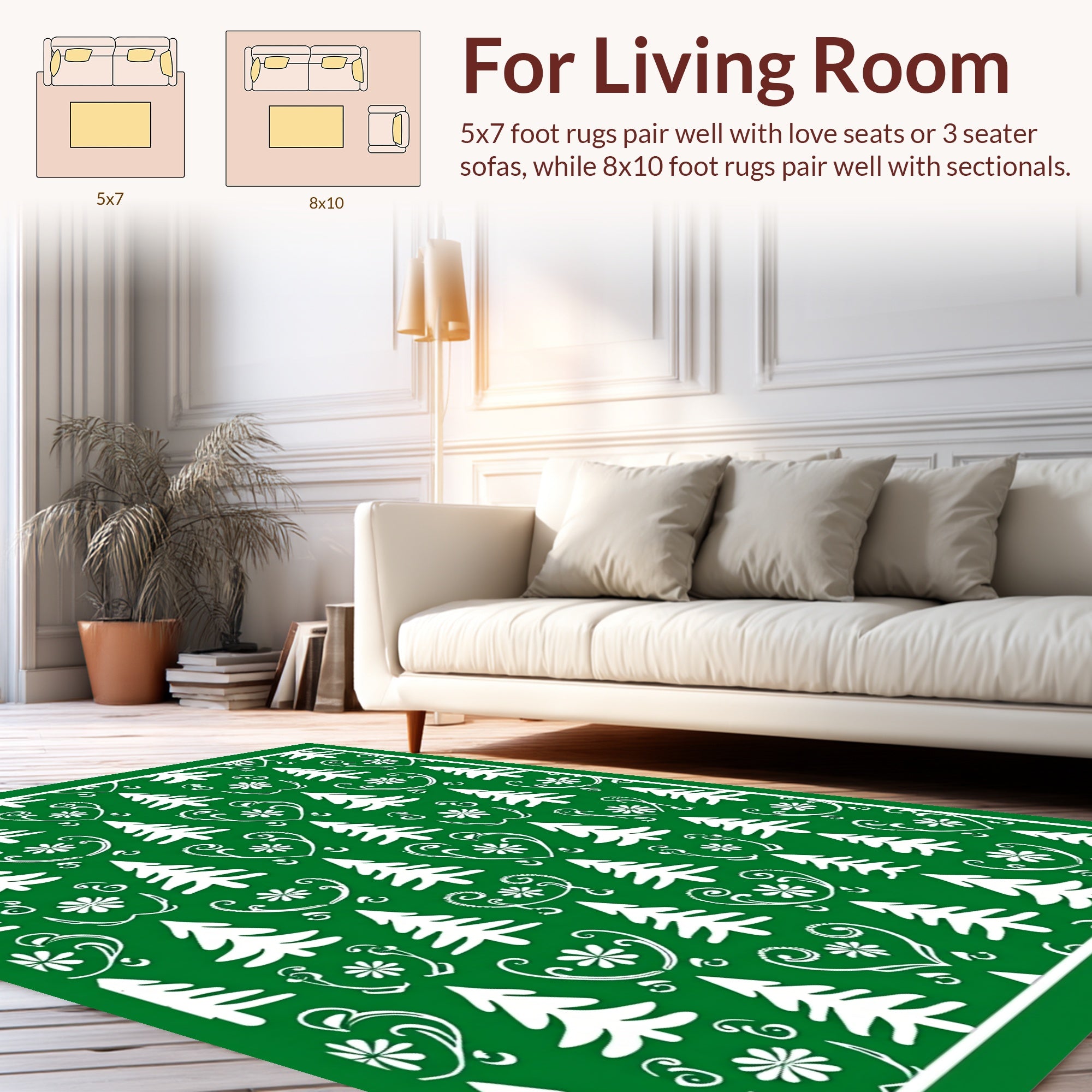 Classic Christmas Trees Pattern Design Rug