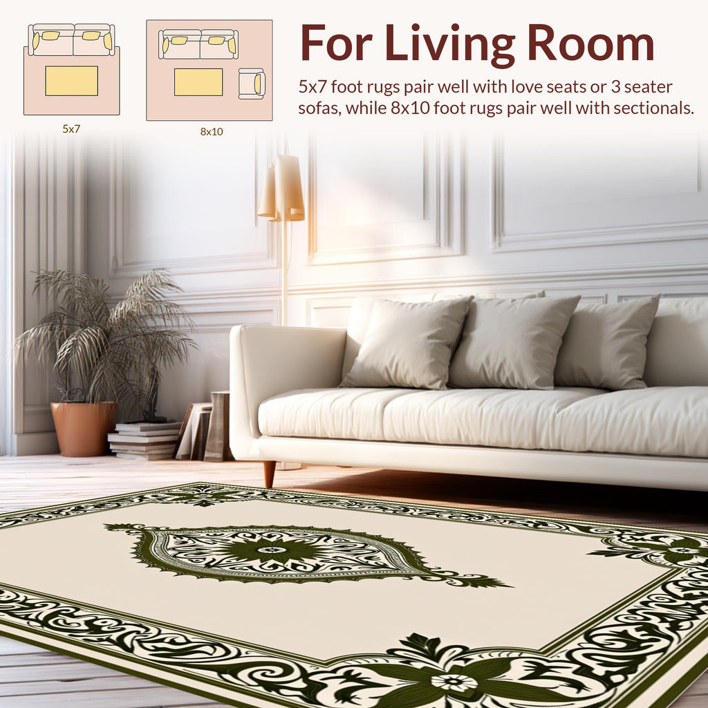 Ornate Floral Mandala Pattern Rug