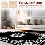 Ornate Floral Patterned Contrast Rug