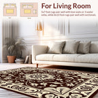 Intricate Floral Mandala Brown Cream Rug