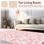 Classic Intricate Pink Damask Pattern Rug