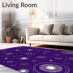 Cosmic Circles and Star Pattern Rug