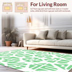 Chic Geometric Patterned Light Green Rug
