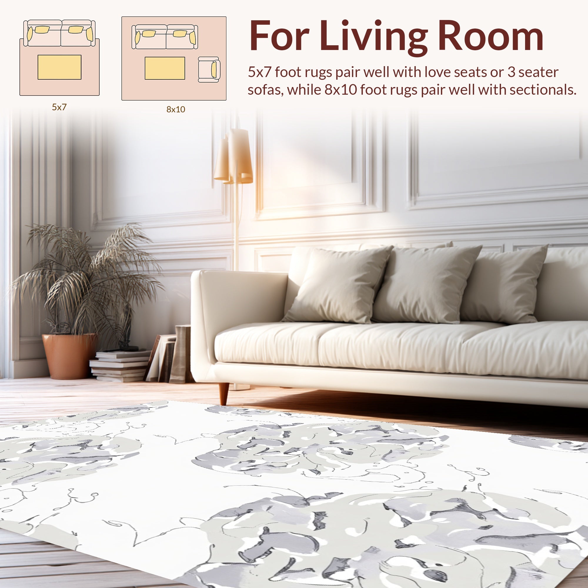 Abstract Organic Shape Pattern Rug