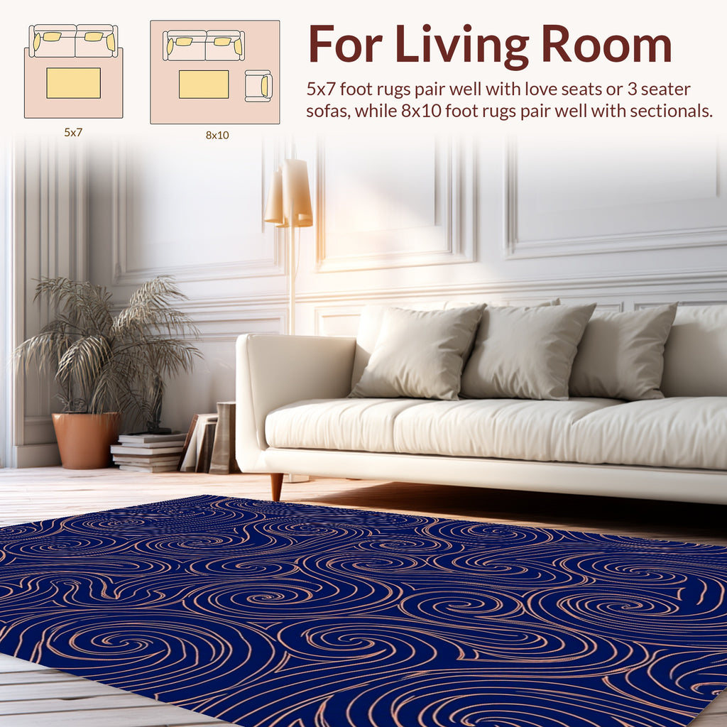 Swirling Lines Abstract Vintage Rug