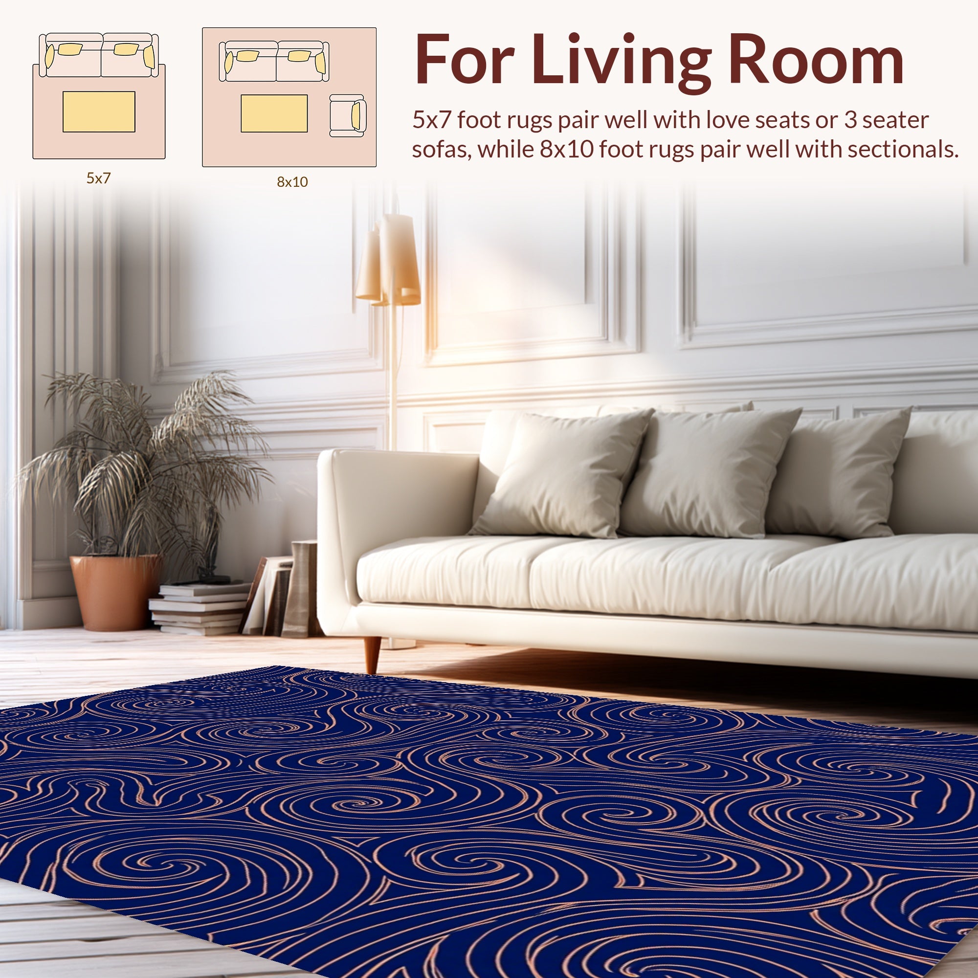 Swirling Lines Abstract Vintage Rug