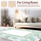 Nature Inspired Floral Scroll Pattern Rug