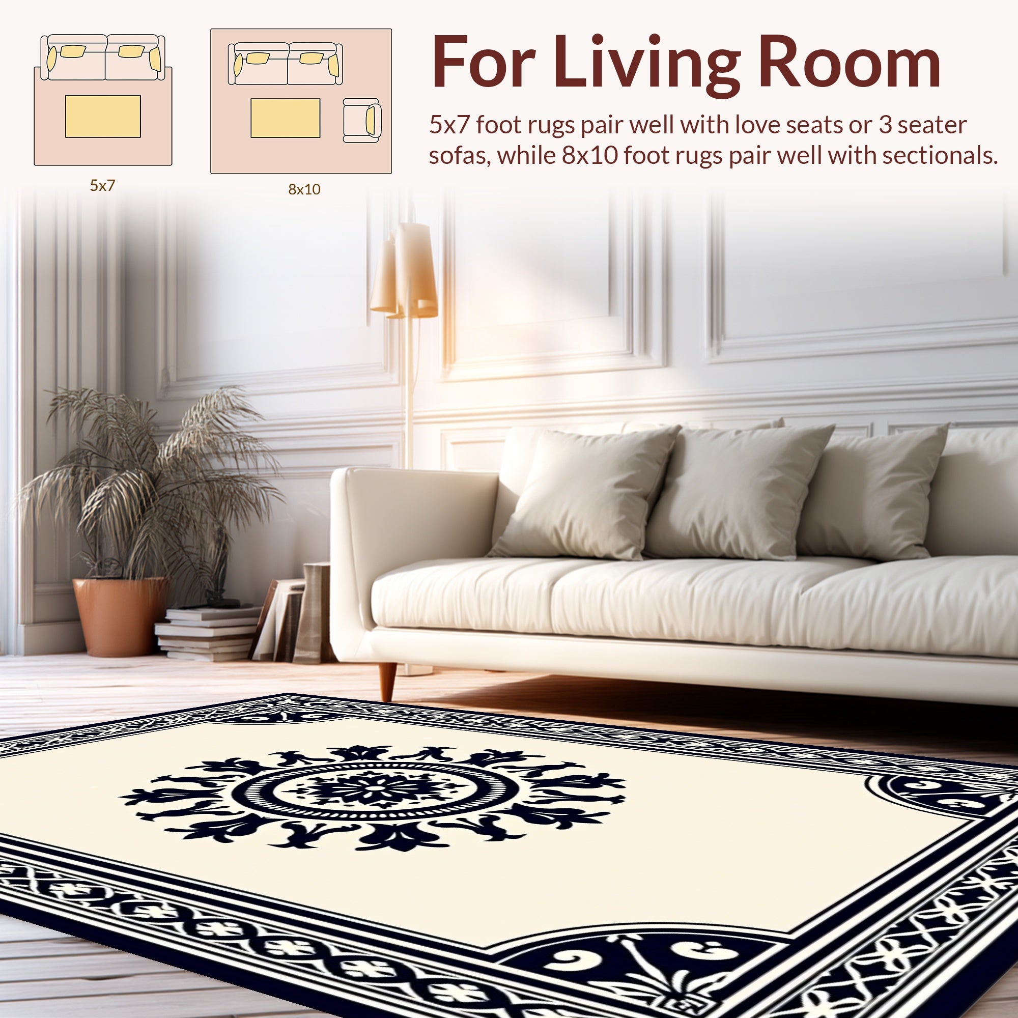 Exquisite Floral Medallion Border Pattern Rug