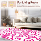 Bold Pink Swirl Abstract Design Rug