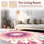 Pink Purple Floral Sunburst Pattern Rug
