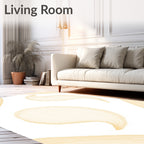 Soft Yellow Abstract Brush Strokes Rug