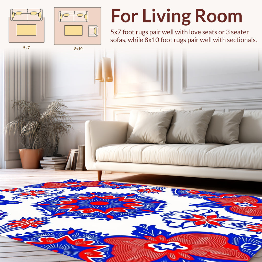 Bold Floral Starburst Symmetry Rug
