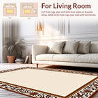Classical Vine Floral Brown Border Rug