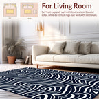 Wavy Graphic Contrast Abstract Rug