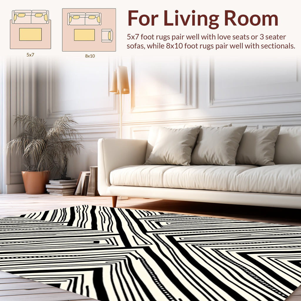 Abstract Geometric Lines Design Rug