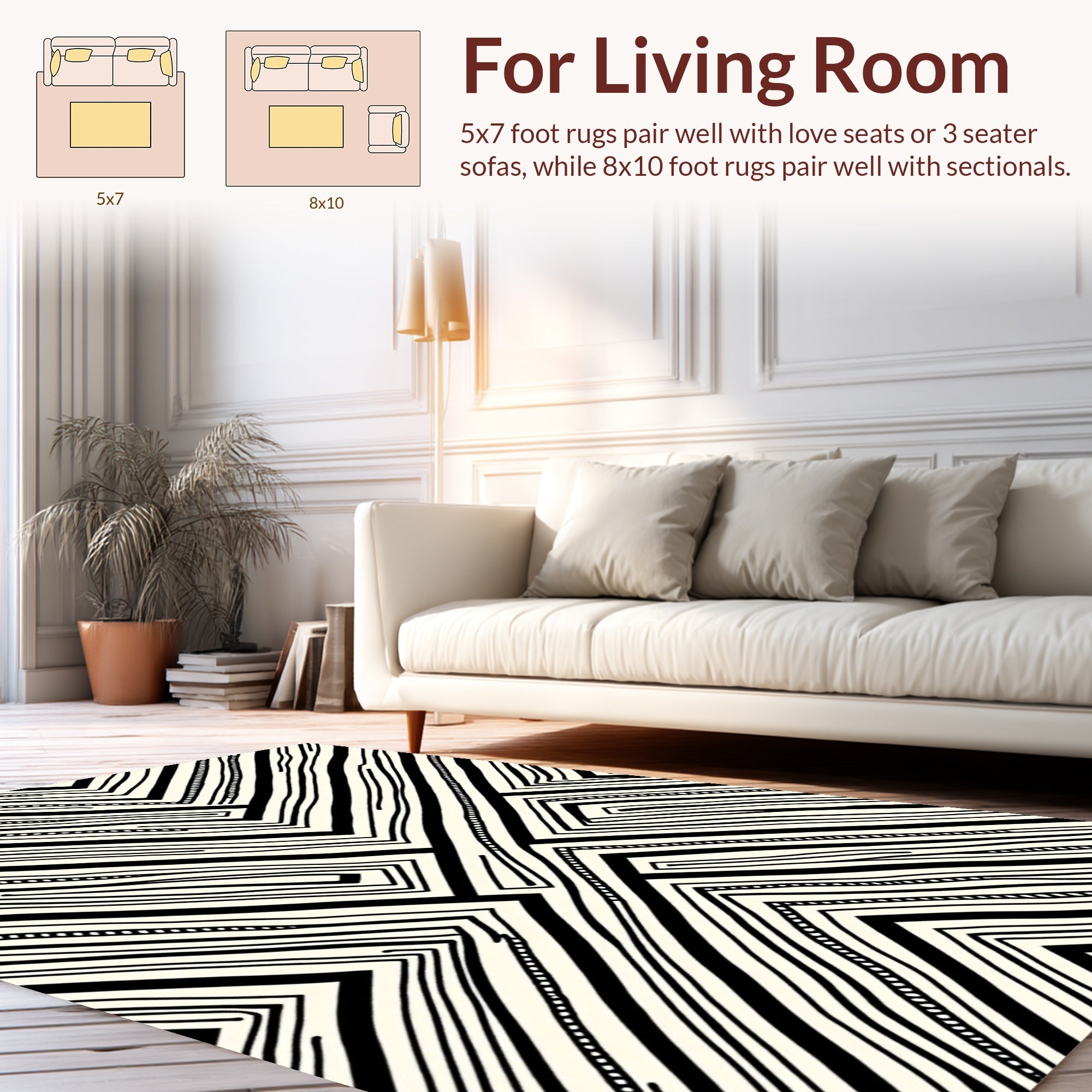 Abstract Geometric Lines Design Rug