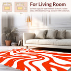 Swirling Orange Abstract Pattern Rug