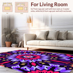 Vibrant Mandala Style Floral Pattern Rug