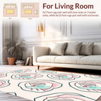 Whimsical Pink Grey Baby Pattern Rug