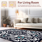 Bold Floral Symmetry With Teal Accents Rug