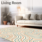 Curving Contour Lines Abstract Design Rug
