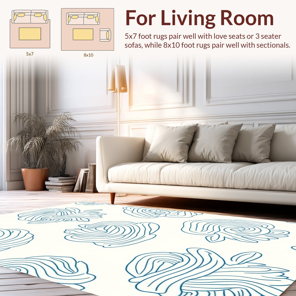 Abstract Swirls And Lines Design Rug