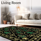 Forest Green Pine Tree Symmetry Rug