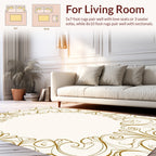 Elegant Gold Swirl Filigree Design Rug