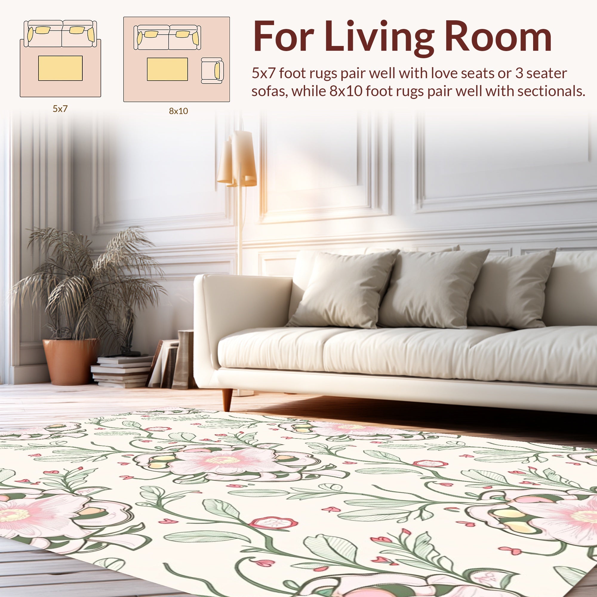 Vintage Floral Pattern With Delicate Blooms Rug