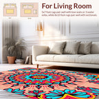 Vibrant Floral Mandala Pattern Rug