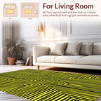 Bold Yellow And Black Maze Pattern Rug