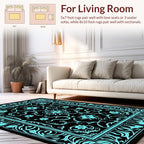 Art Nouveau Floral Border Rug Design Rug