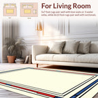 Bold Blue Red Geometric Frame Rug