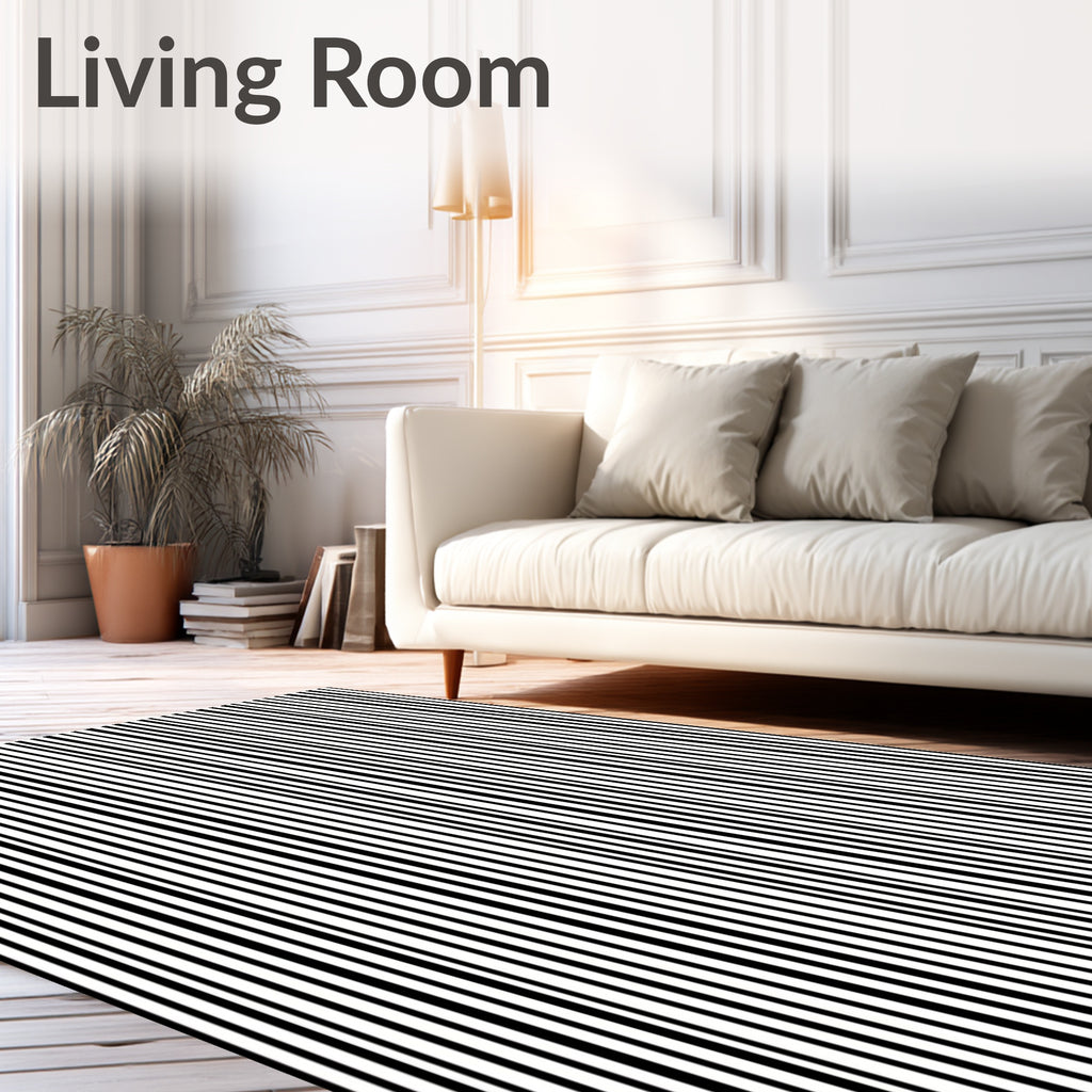 Bold Vertical Stripe Graphic Art Rug