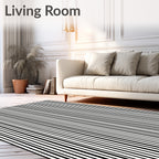 Bold Vertical Stripe Graphic Art Rug