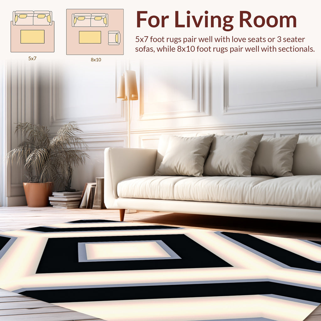 Sharp Geometric Diamond Pattern Rug