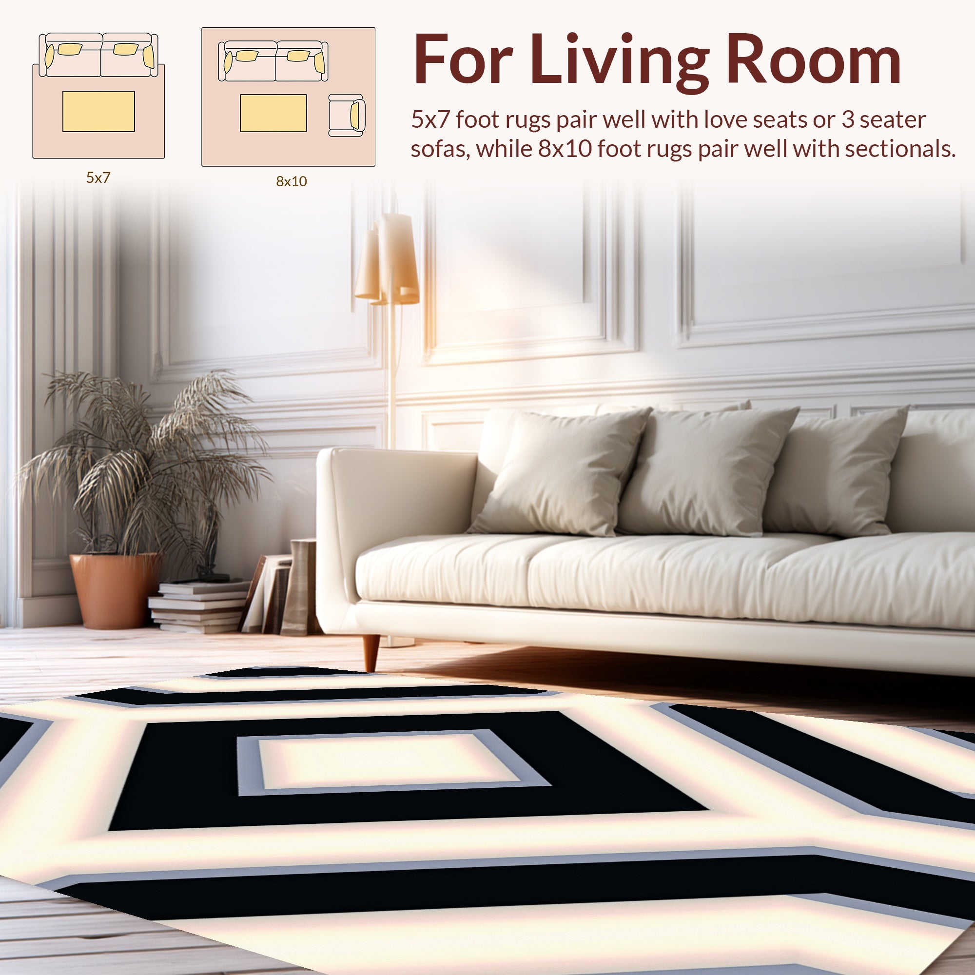 Sharp Geometric Diamond Pattern Rug