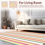 Striped Pattern with Pink Yellow Accents Rug