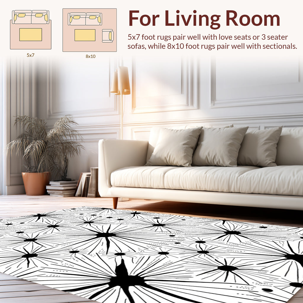 Abstract Starburst Radial Pattern Rug