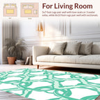 Wavy Teal Interlocking Interlace Design Rug