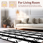 Abstract Black White Stripe Pattern Rug